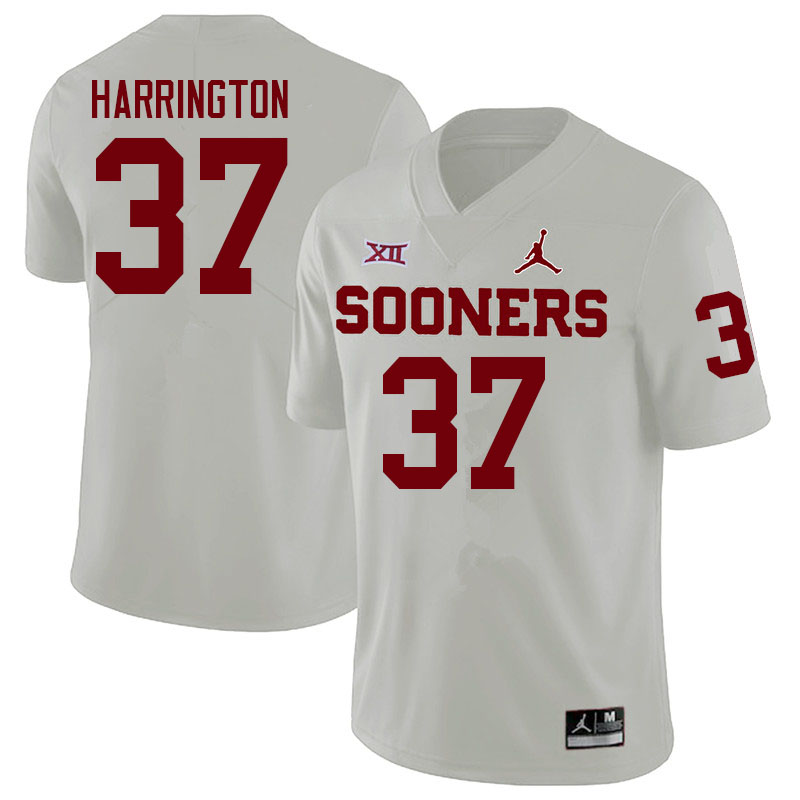 Oklahoma Sooners #37 Justin Harrington College Football Jerseys Sale-White